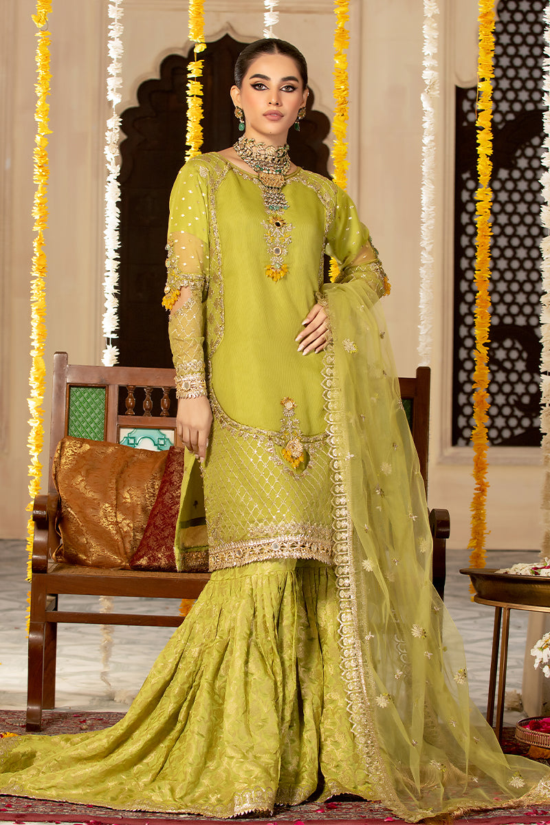 2404-B Mehndi 3Pc Formal Dress