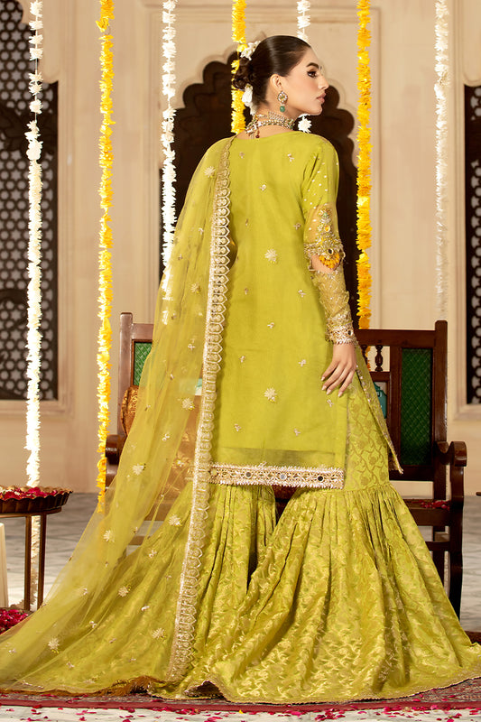 2404-B Mehndi 3Pc Formal Dress